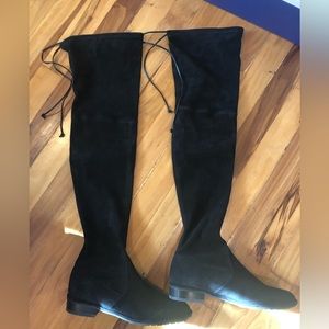 Stuart Weitzman Lowland Black Suede OTK Over the Knee Boots Boots - worn once